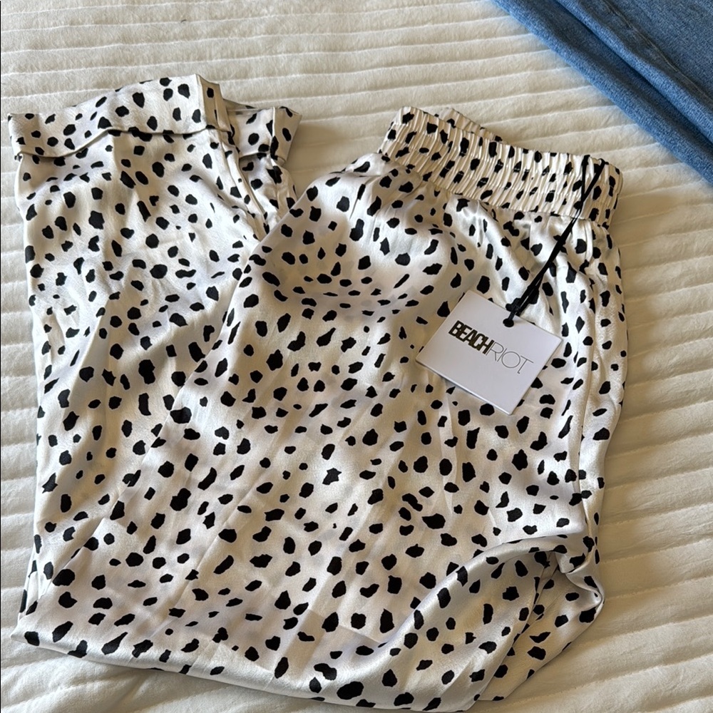 Beach Riot Spotted Black and White Pants